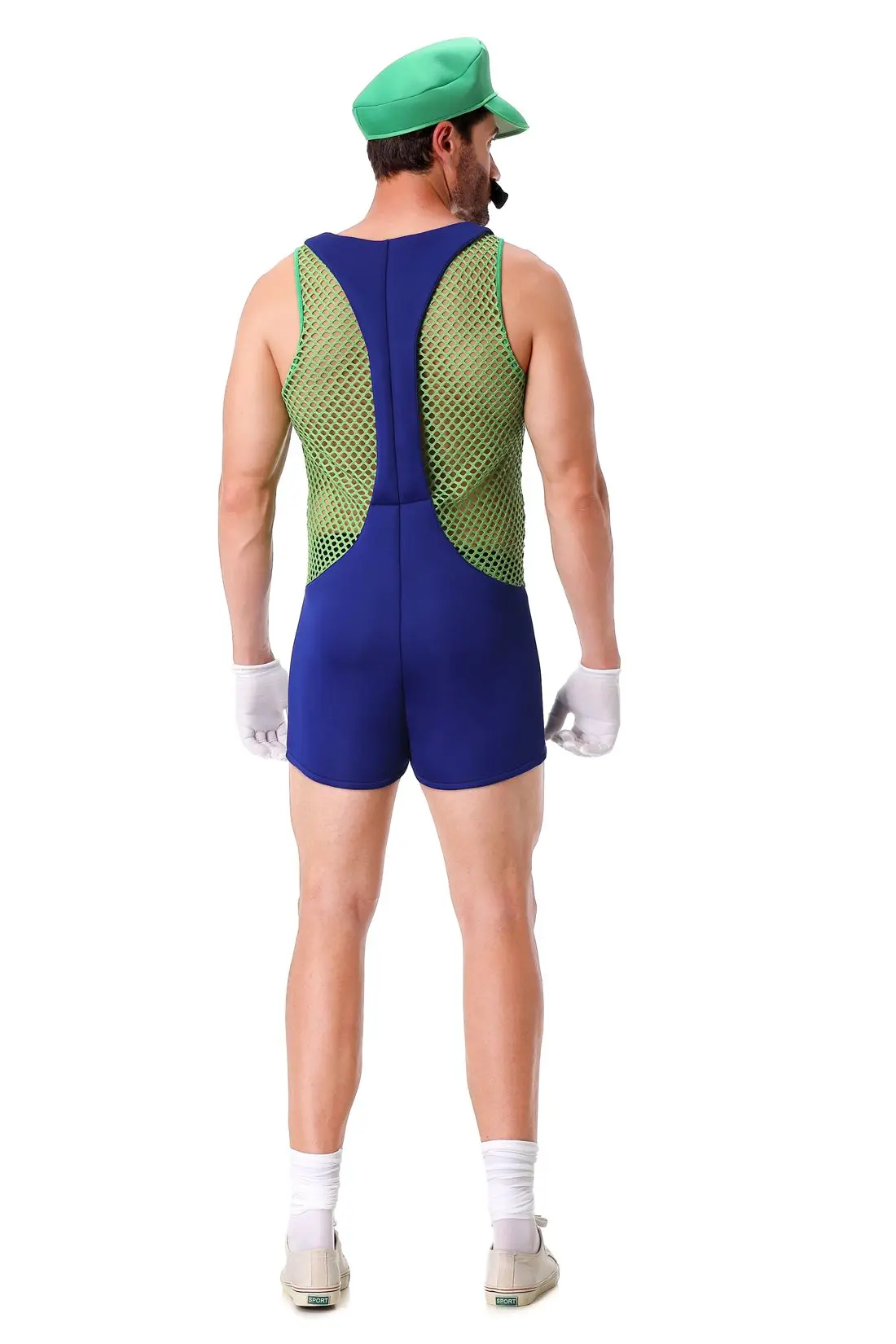 Combinaison de Mario sexy - Kf s f a f d acb fd d dl combinaison anime super luigi bros pour homme salopette creuse costume de carnaval d guisement de plombier - Tenue de festival