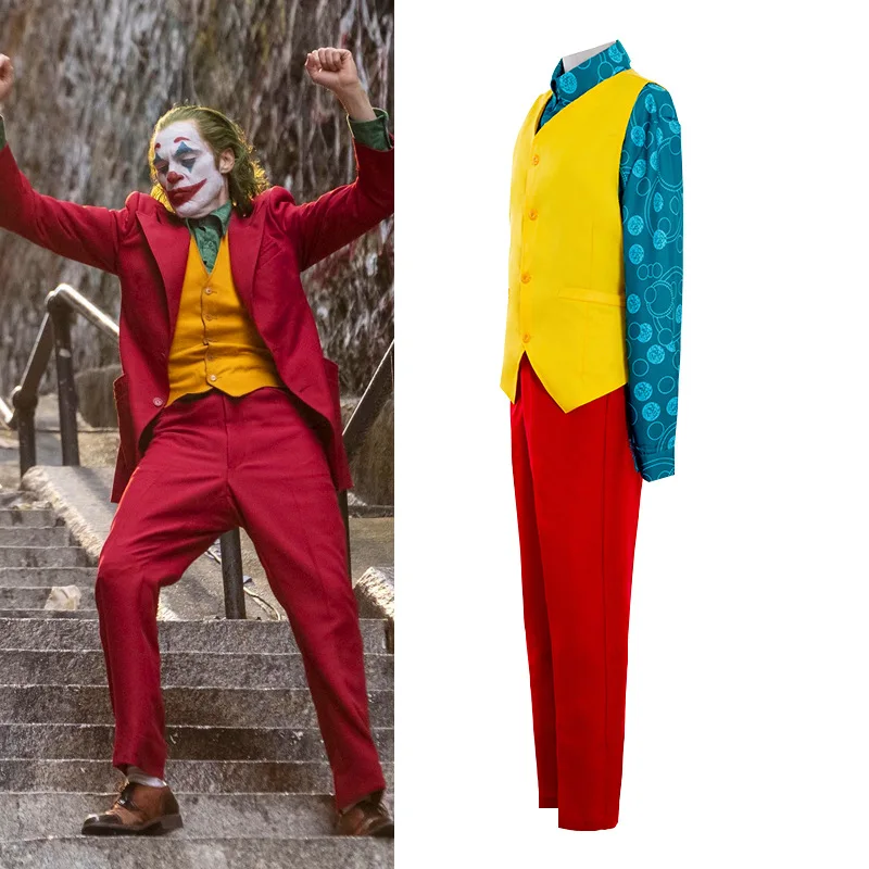 Costume de cosplay du "Joker" dans Batman - Kf s fcd c a d de fb c costume de cosplay du film joker joaquin phoenix arthur fleck clown rouge tremp perruque verte ensemble - Tenue de festival