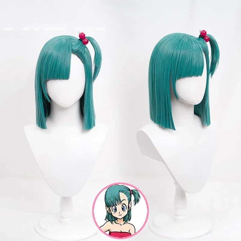 Perruque de cosplay "Bulma" dans Dragon Ball Z - Kf s c a a d ff aadc ac dragon ball anime bulma cosplay wig sauna wear fil haute temp rature cheveux courts bleu vert - Tenue de festival