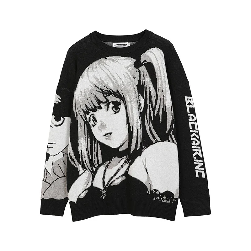 Pull knit Death Note - Kf s add c ec a e dfe b pull en tricot vintage pour femmes pulls respirants manches longues gothiques streetwear y k v tements harajuku - Tenue de festival