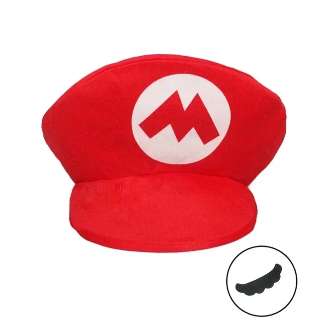 Chapeau de cosplay Mario avec moustache