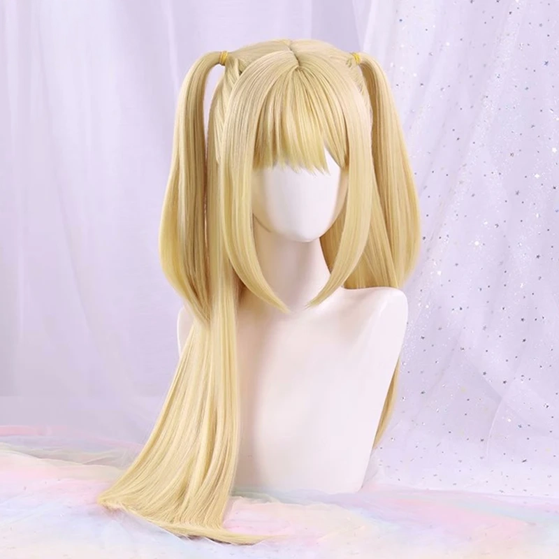 Perruque de cosplay "Misa Amane" dans Death Note - Kf sbbc e b a b b d dcf cf perruque cosplay anime misamisa amane cheveux longs blonds double t heat degree hair hmatte en party - Tenue de festival