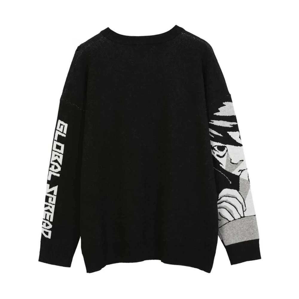 Pull knit Death Note - Kf sced a e e acc d r pull en tricot vintage pour femmes pulls respirants manches longues gothiques streetwear y k v tements harajuku - Tenue de festival