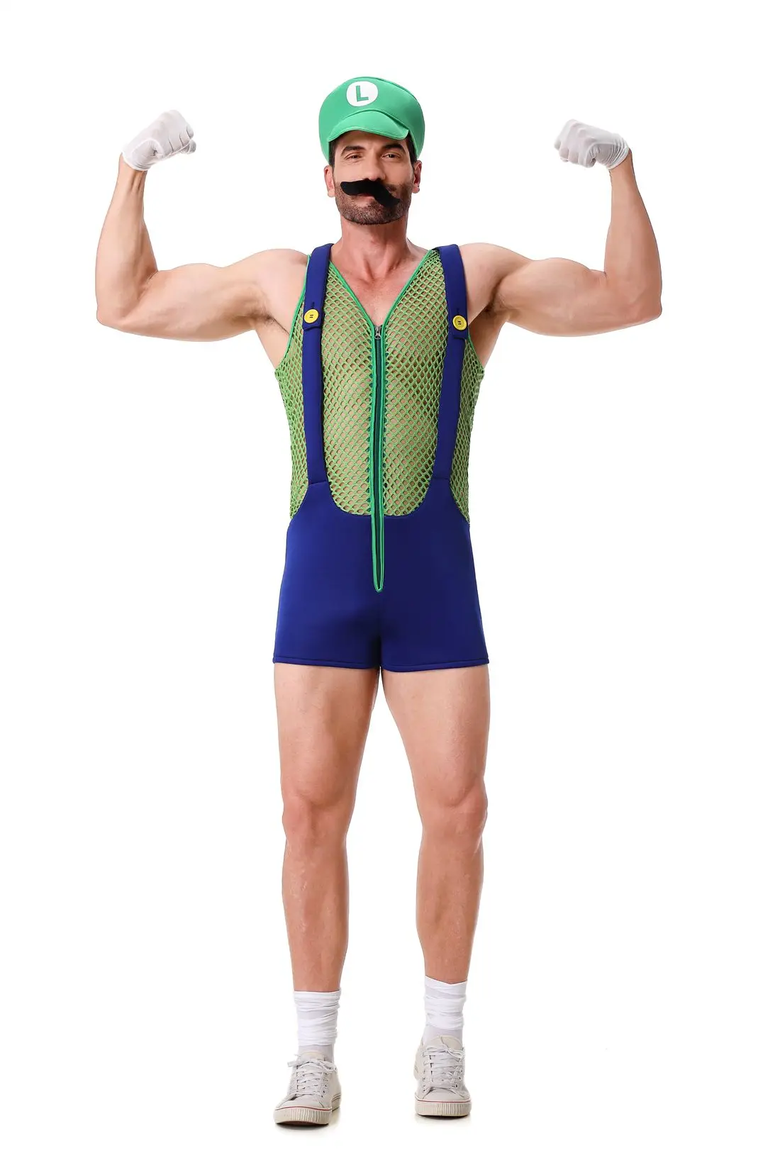 Combinaison de Mario sexy - Kf se b e b b b ed c eb r combinaison anime super luigi bros pour homme salopette creuse costume de carnaval d guisement de plombier - Tenue de festival