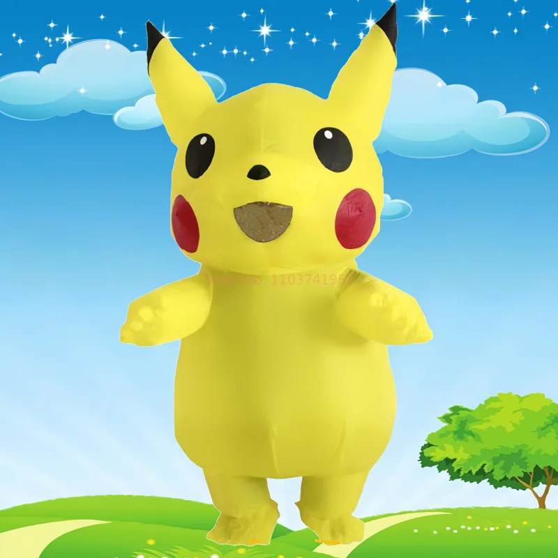 Costume de cosplay "Pikachu" gonflable - Kf s cd d f b d bd e dc f p v tements gonflables pokemon pikachu anime pour enfants accessoires de beurre costume d halloween v tements - Tenue de festival