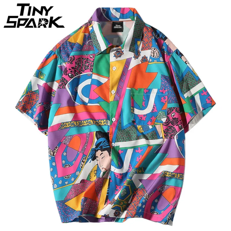 Chemise hip-hop multicolore