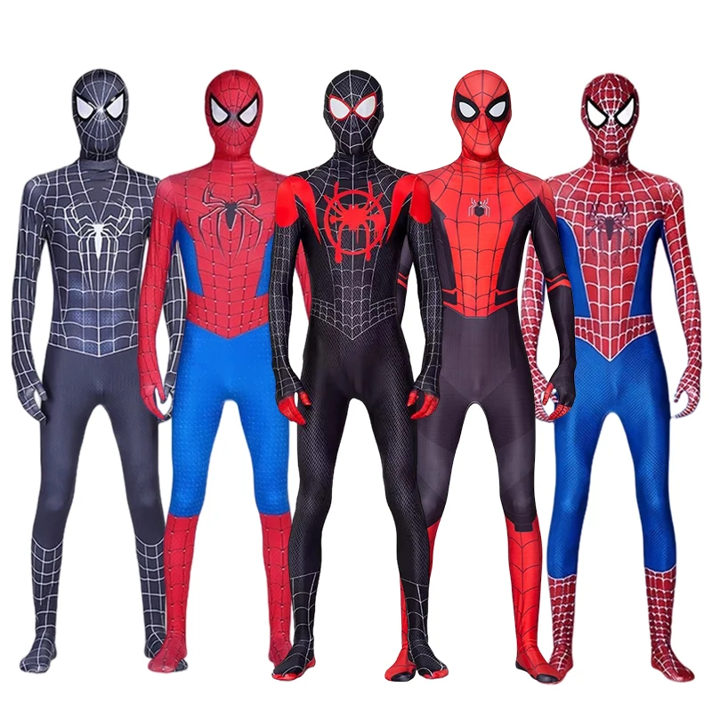 Costume de cosplay "Spiderman" - Kf s df f b a a fb b be smile hero miles spider man cosplay costumes pour adultes combinaison spider man costume de batterie lanceur - Tenue de festival