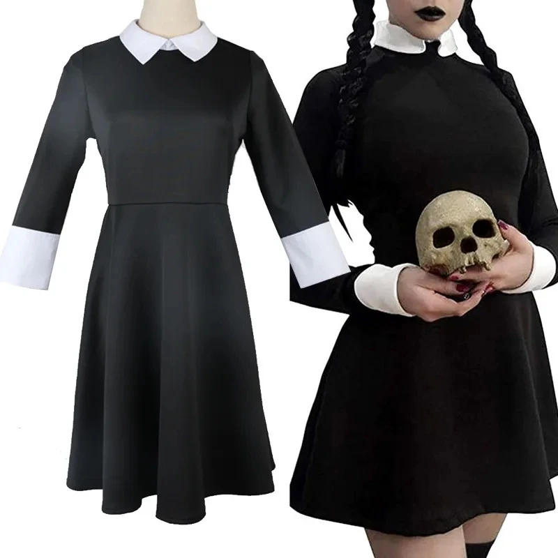 Costume de cosplay "Mercredi" de la famille Addams - Kf s a de f a daad e d a d a d q - Tenue de festival