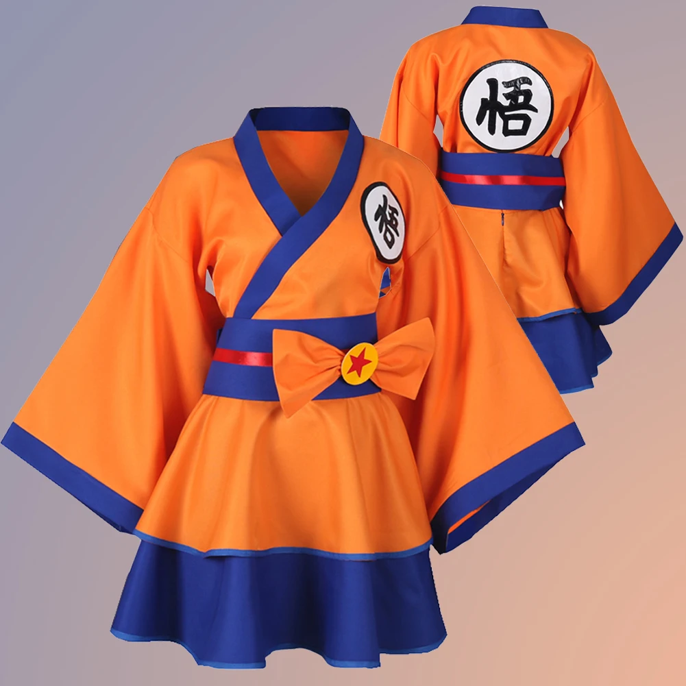 Kimono cosplay "Goku" dans Dragon Ball Z - Kf sd f ad b ac fb cfd ea robe kimono lolita pour adulte fille et femme d guisement goku cosplay tenue d halloween - Tenue de festival