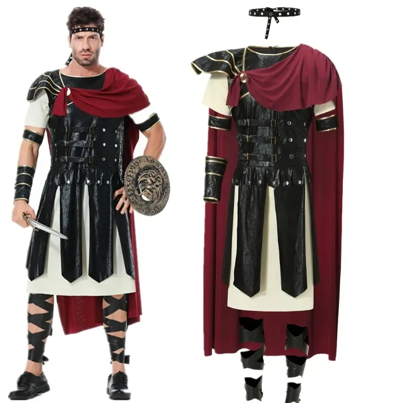 Costume de gladiateur romain - Kf sf a c b eb f eca abcbe costume de cosplay m di val pour homme oral alier royal romain kokor halloween carnaval adulte - Tenue de festival