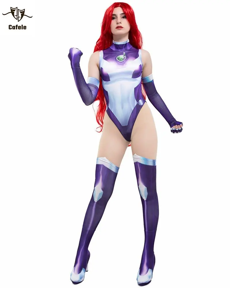 Costume de cosplay Starfire dans Teen Titans - Kf s adc f e e bb d aeb cg - Tenue de festival