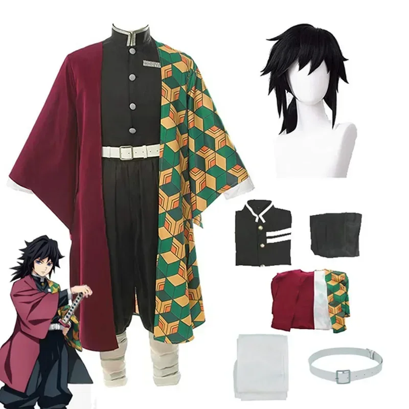 Costume de cosplay Giyu Tomioka dans Demon Slayer (avec perruque) - Kf sb a d c a bca c a k - Tenue de festival