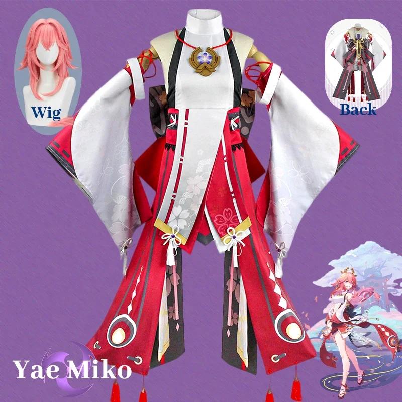 Costume de cosplay Yae Ko dans Genshin Impact (avec perruque) - Kf se de b c b daa a b f bbv - Tenue de festival