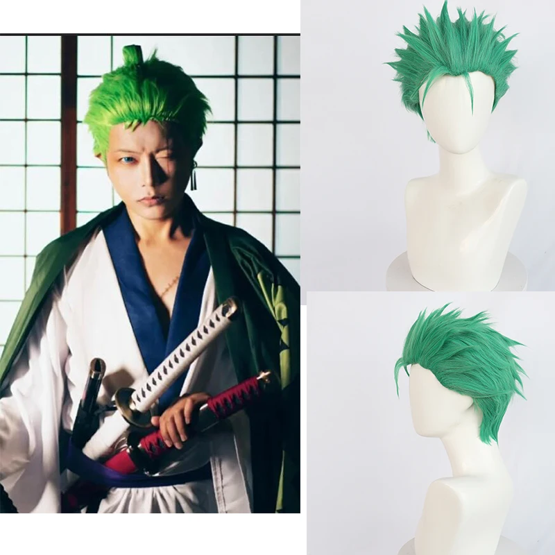 Perruque de cosplay "Roronoa Zoro" dans One Piece - Kf s fd c fac b f b d - Tenue de festival