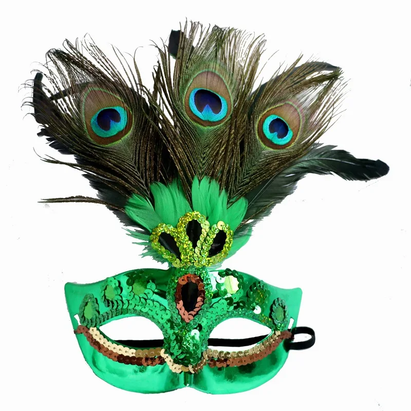Masques de carnaval en plumes de paon - Kf sa d b e d c h - Tenue de festival