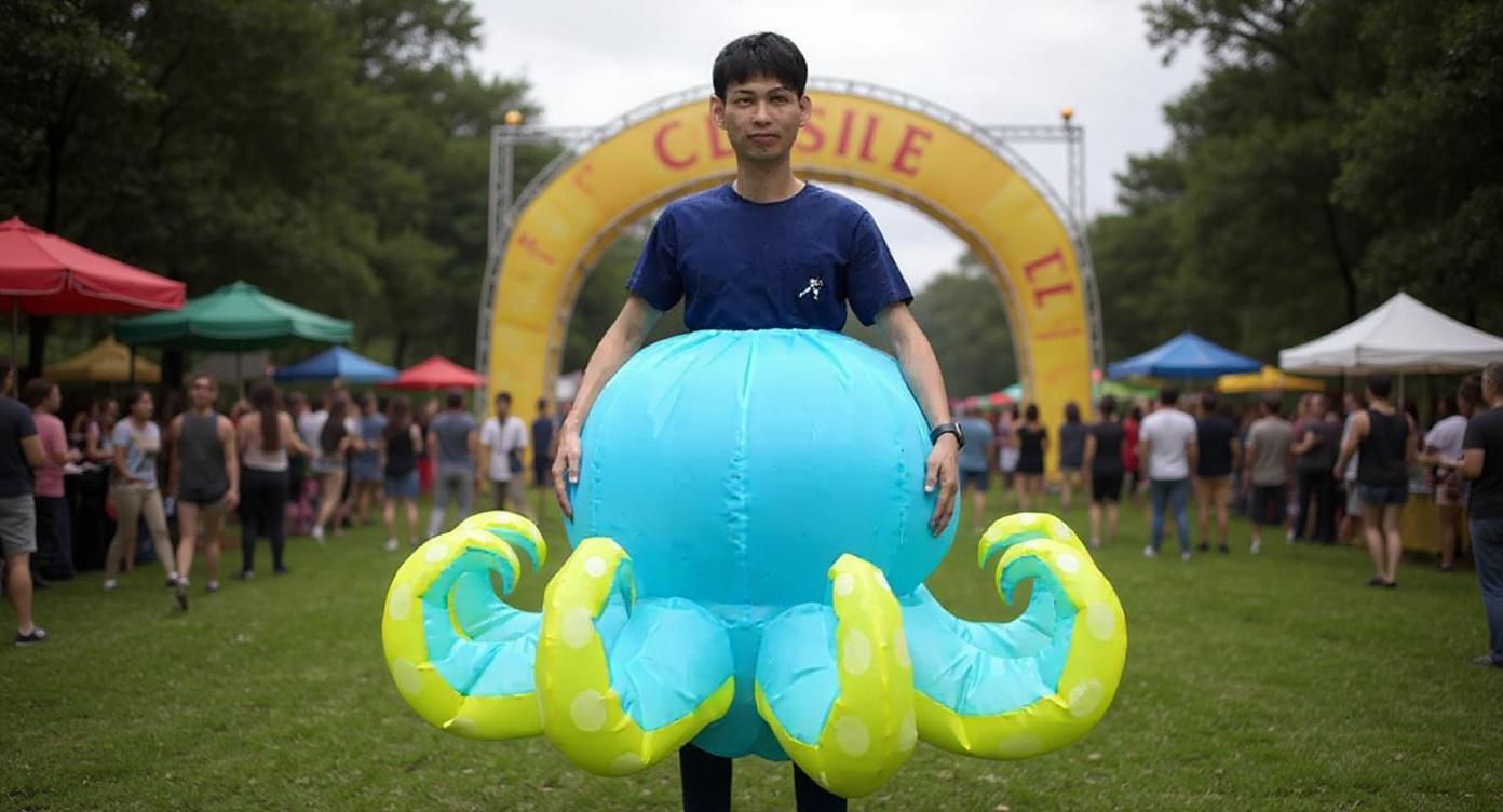 Disfraz de pulpo inflable para adultos - Image - Tenue de festival