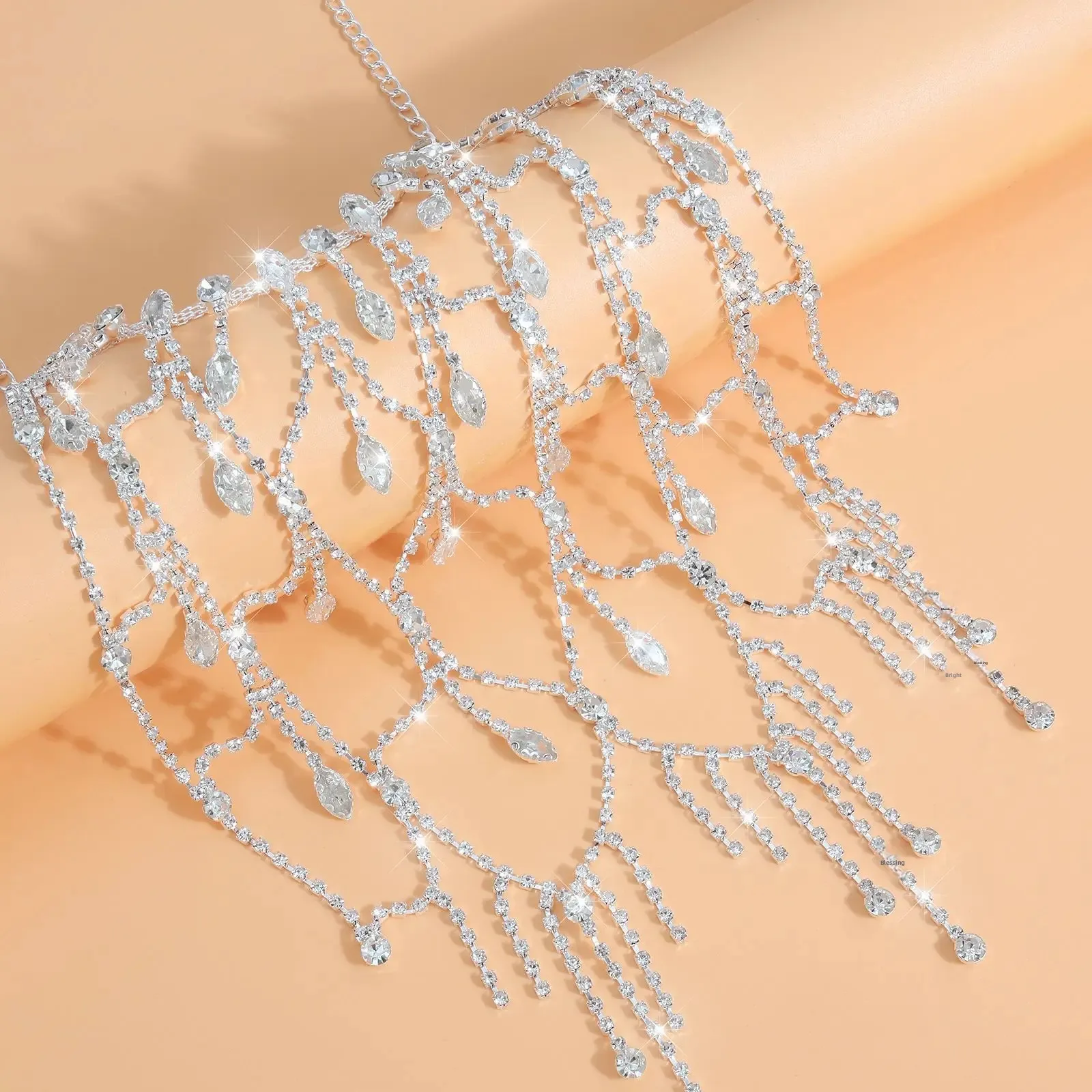 Collier à pampilles élégant pour femmes - Kf scb a f af f ecr - Tenue de festival