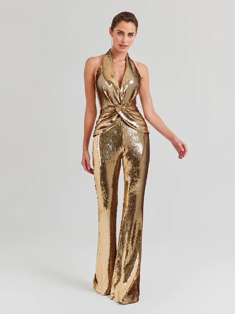 Combinaison sans manches à paillettes dorées - Kf sde db f bdca fd d ffe - Tenue de festival