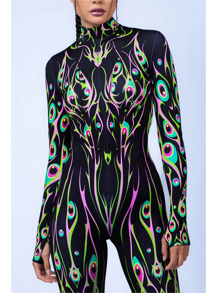 Combinaison à motif d'oeil psychédélique - Kf s cc e fd ffc c eady - Tenue de festival