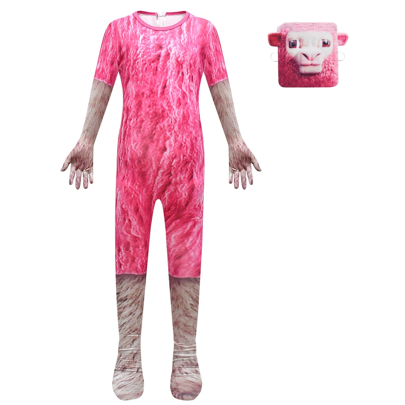 Déguisement de "Mouton rose" dans Minecraft le Film - Kf s c b d ac cc a s - Tenue de festival