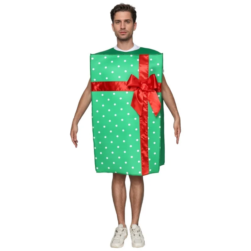 Déguisement "Cadeau de Noël" vert et rouge - Kf s c ab fcb a ebf u - Tenue de festival