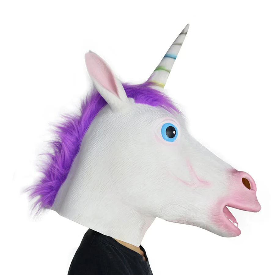 Masque de Licorne en latex - Kf sa dca dc b c aa d k - Tenue de festival