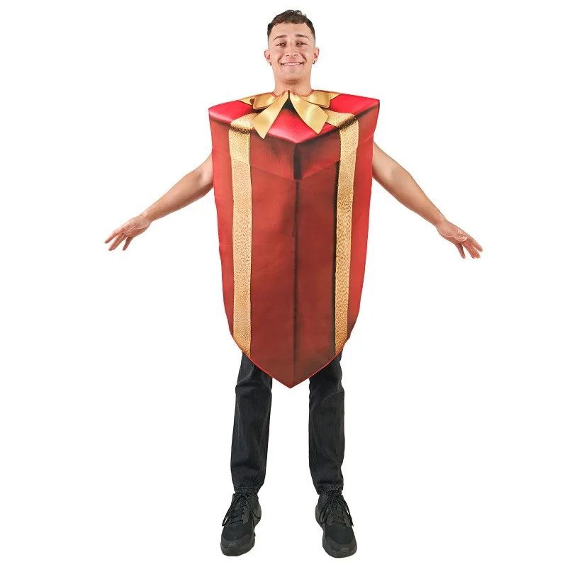 Déguisement de Cadeau de Noël rouge et doré - Kf sacdc eadc e a a ca o - Tenue de festival