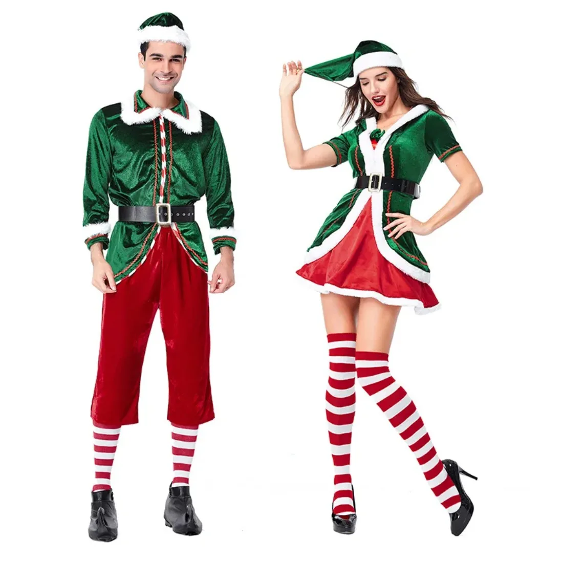 Costume de cosplay d'Elfe de Noël pour adulte - Kf sc ae febb f f f c ad q - Tenue de festival