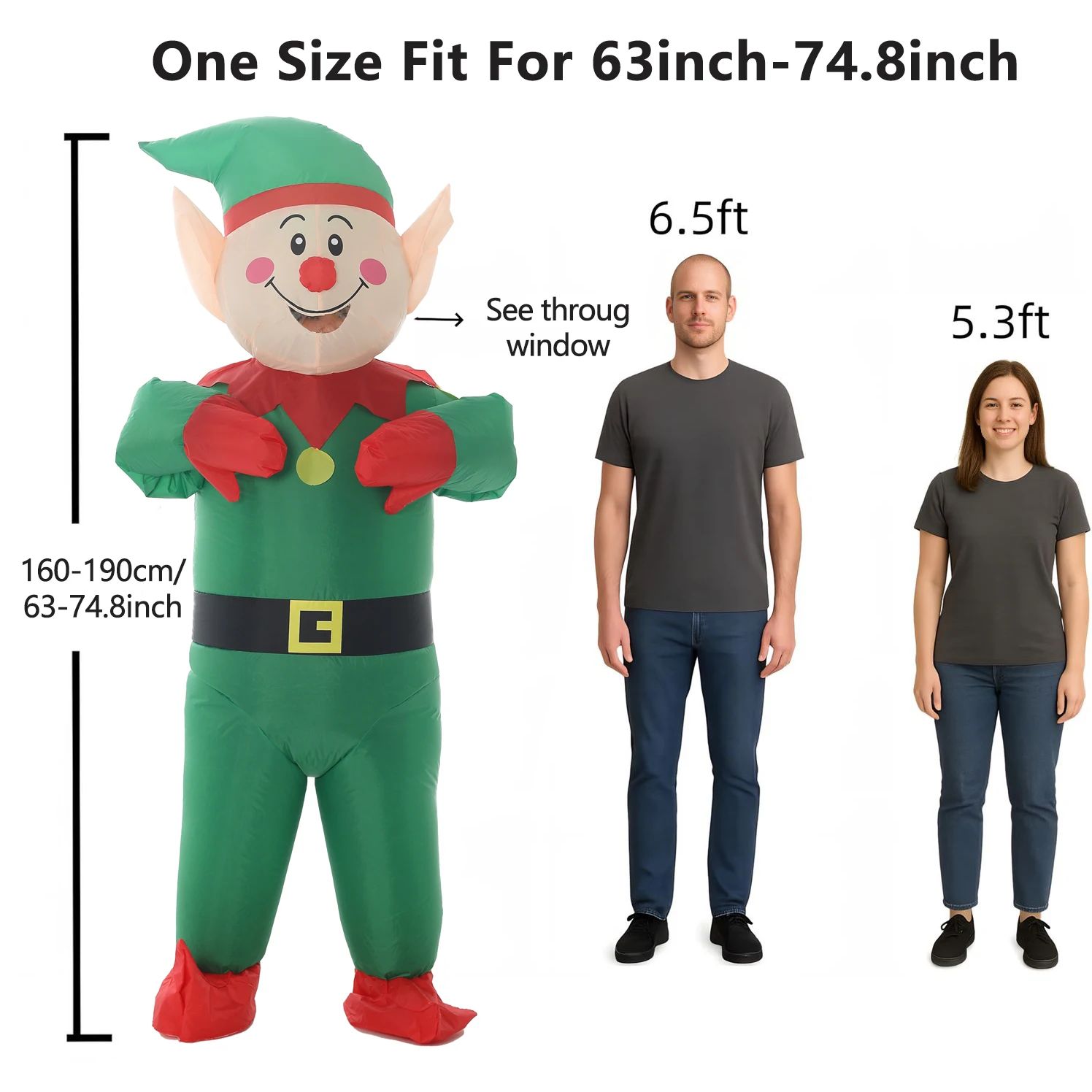 Costume d'Elfe de Noël gonflable pour adulte - Kf sc fe eb fbb c a f d n - Tenue de festival