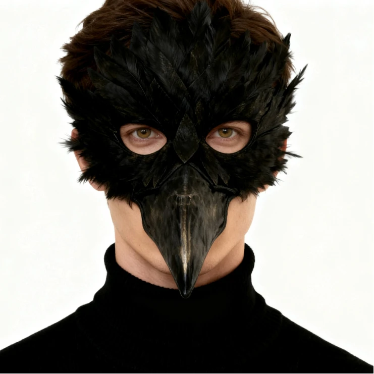 Demi-masque à plume et bec exquis - Kf sd aa fb f a b bcab en - Tenue de festival