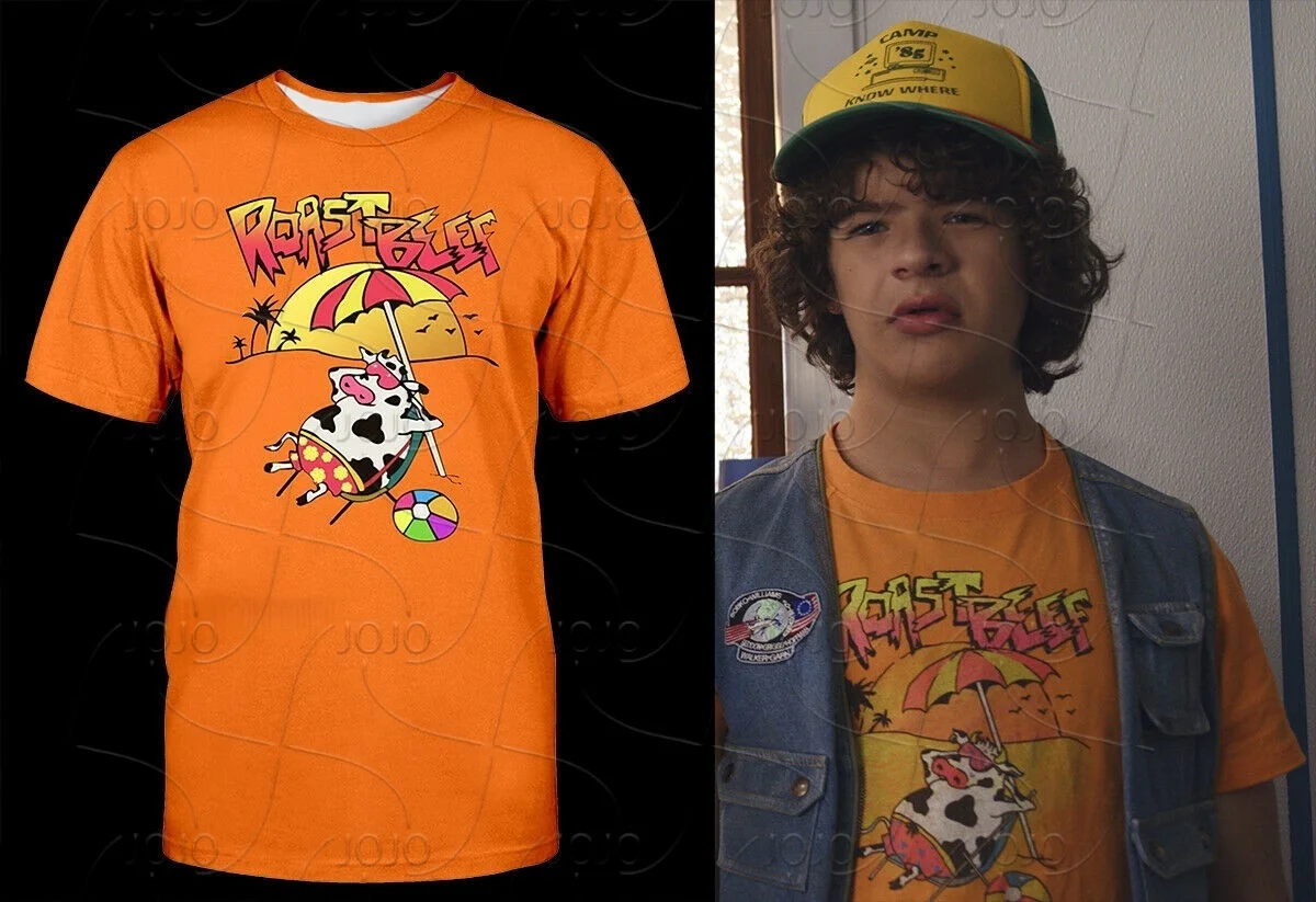 T-shirt Roast Beef de "Dustin" dans Stranger Things (Saison 3) - Kf s aad da ed d f n - Tenue de festival