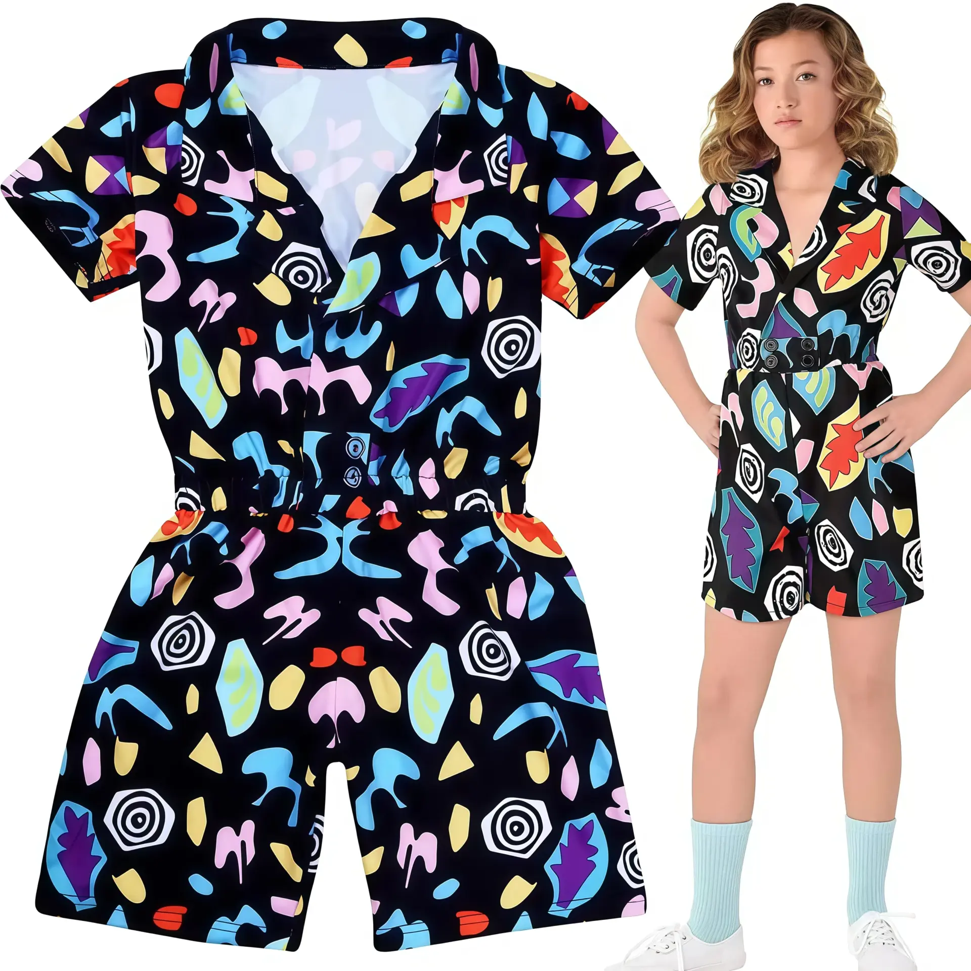 Combinaison de cosplay "Onze" dans Stranger Things (Saison 3) - Kf sce f b e e dc a abc a dt - Tenue de festival