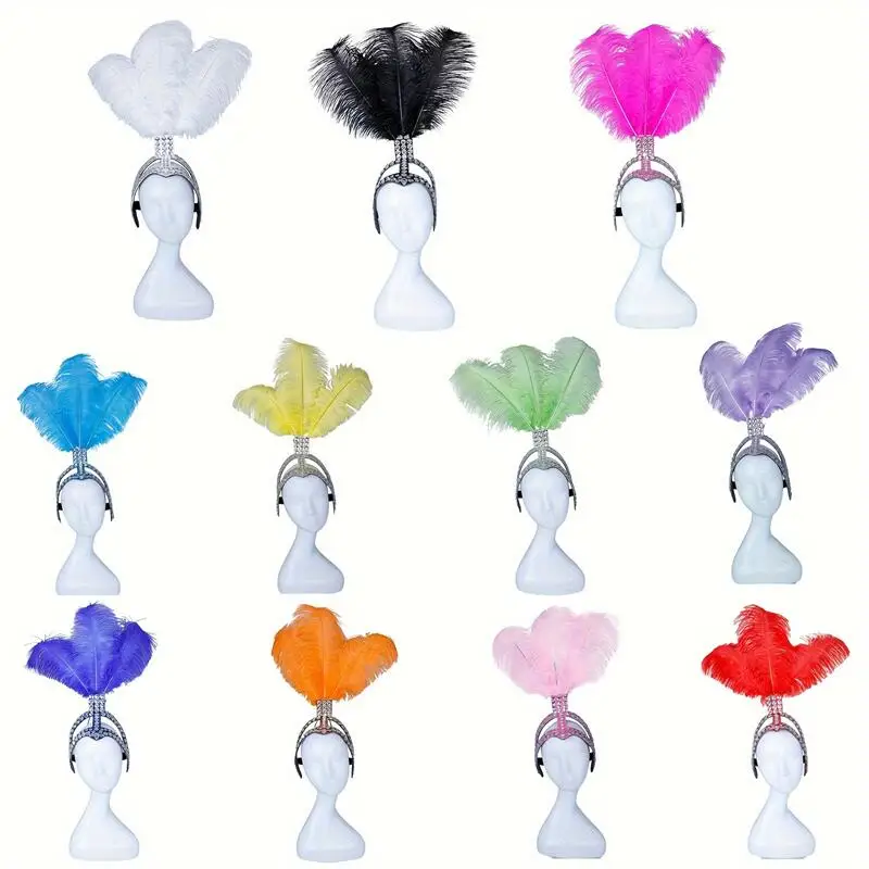 Coiffe de carnaval ornée de strass avec plumes - Kf s e eb e f b c ff a f cw - Tenue de festival