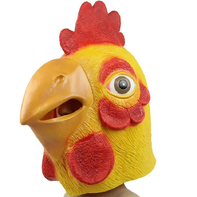 Masque de tête de poulet en latex - Kf sa f e f b dfe d e fc c - Tenue de festival