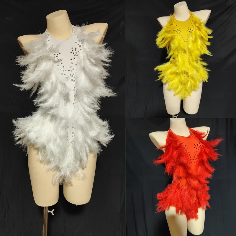 Body à plumes et strass scintillants - Carnaval de Rio - Kf sc b ed d a bc cf costume de batterie command avec biscuits en plumes pour femmes tenue de drag queen tenue de - Tenue de festival