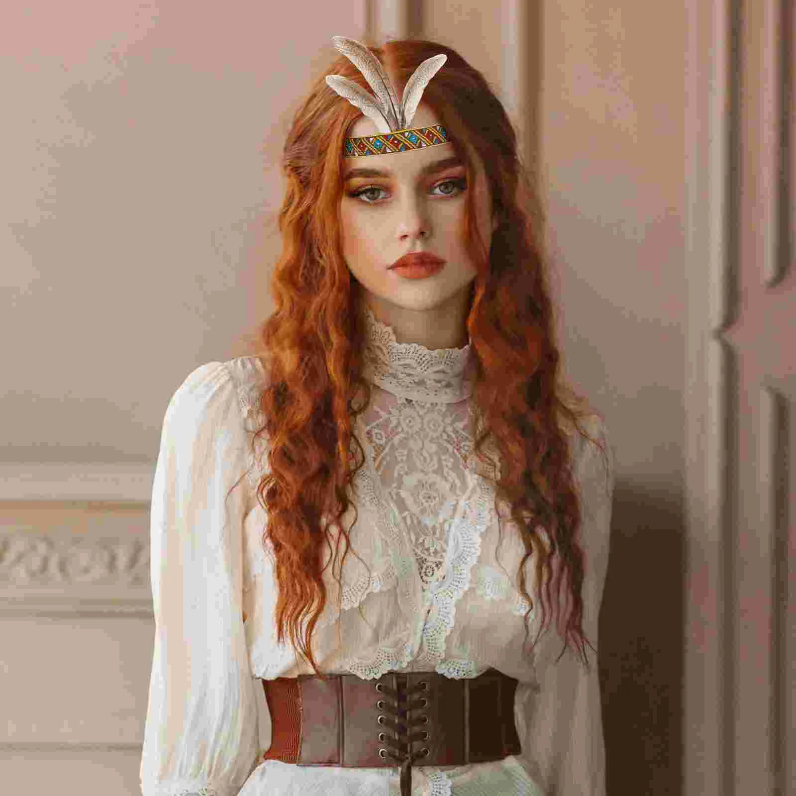 Bandeau avec plumes et tissu tribal - Kf sdeac e c b e cb eb e l - Tenue de festival