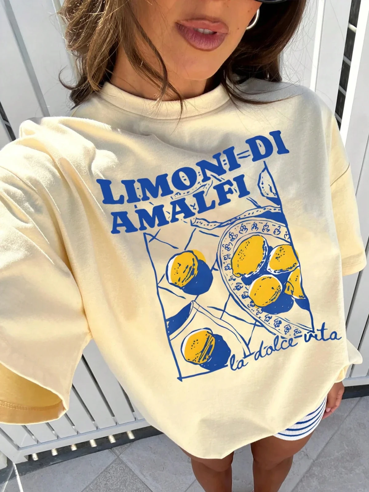 T-shirt “Limoni di Amalfi” – La Dolce Vita (Femme) - Kf sdf df d f c dab - Tenue de festival