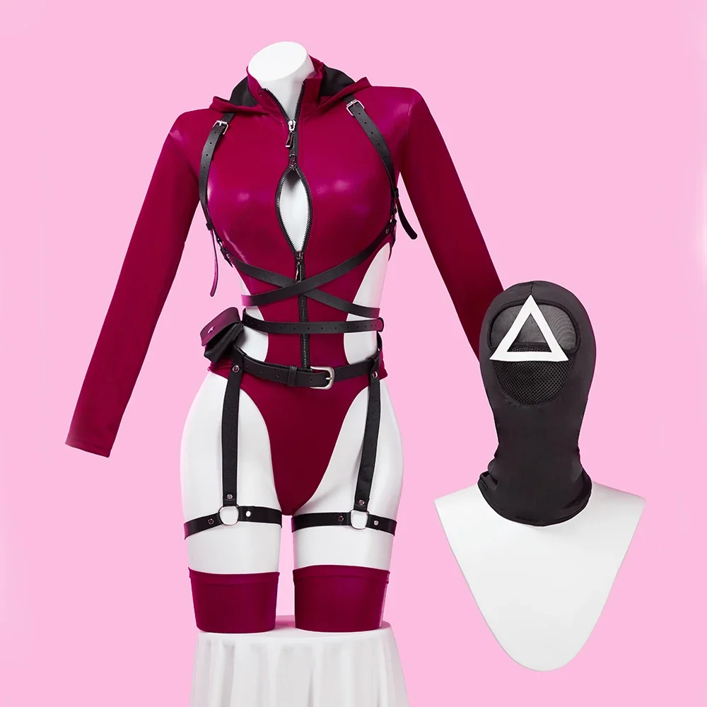Costume de cosplay sexy “Garde au masque triangle” dans Squid Game - Kf s de fe c e b af a - Tenue de festival