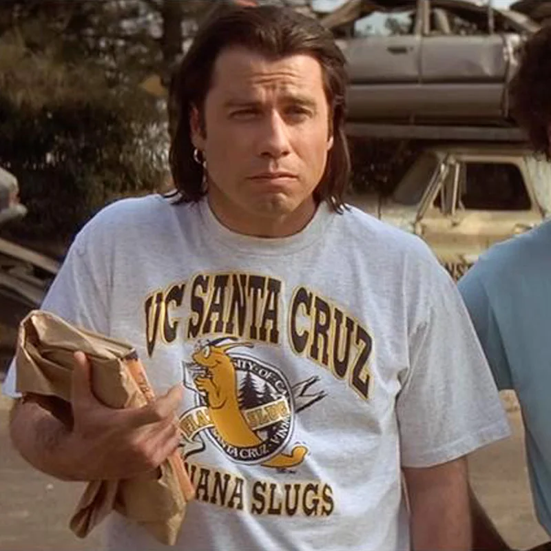 T-shirt “UC Santa Cruz Banana Slugs” dans Pulp Fiction - Kf s adb ec cca c b a c - Tenue de festival