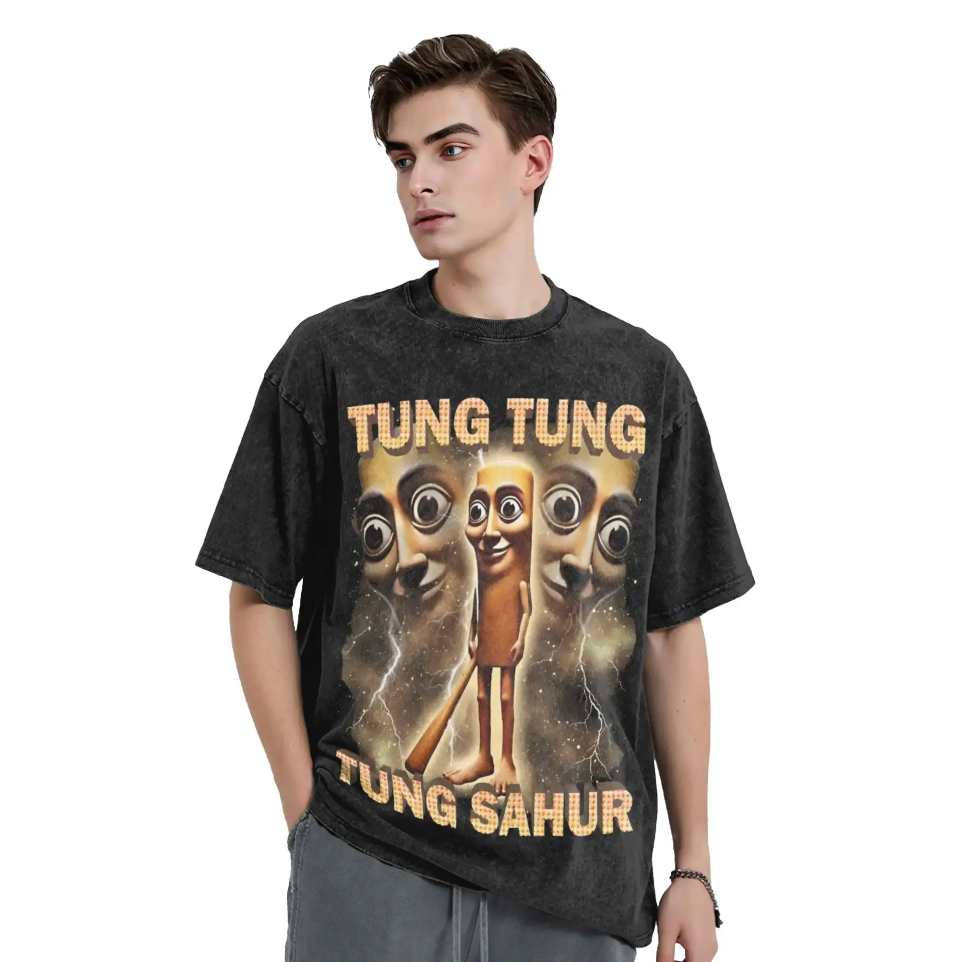 T-shirt “Tung Tung Tung Sahur” des Brainrot Italien - Kf s ac c d fb f c - Tenue de festival