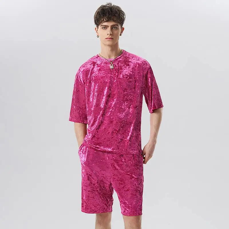 Ensemble T-shirt et Short en velours pour hommes - Kf s d c e ad f cc a cdbd - Tenue de festival