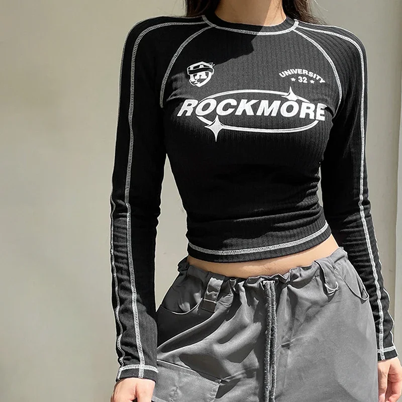 Crop-top manches longues “Rockmore University 32” - Kf s c e b ce a f f b - Tenue de festival