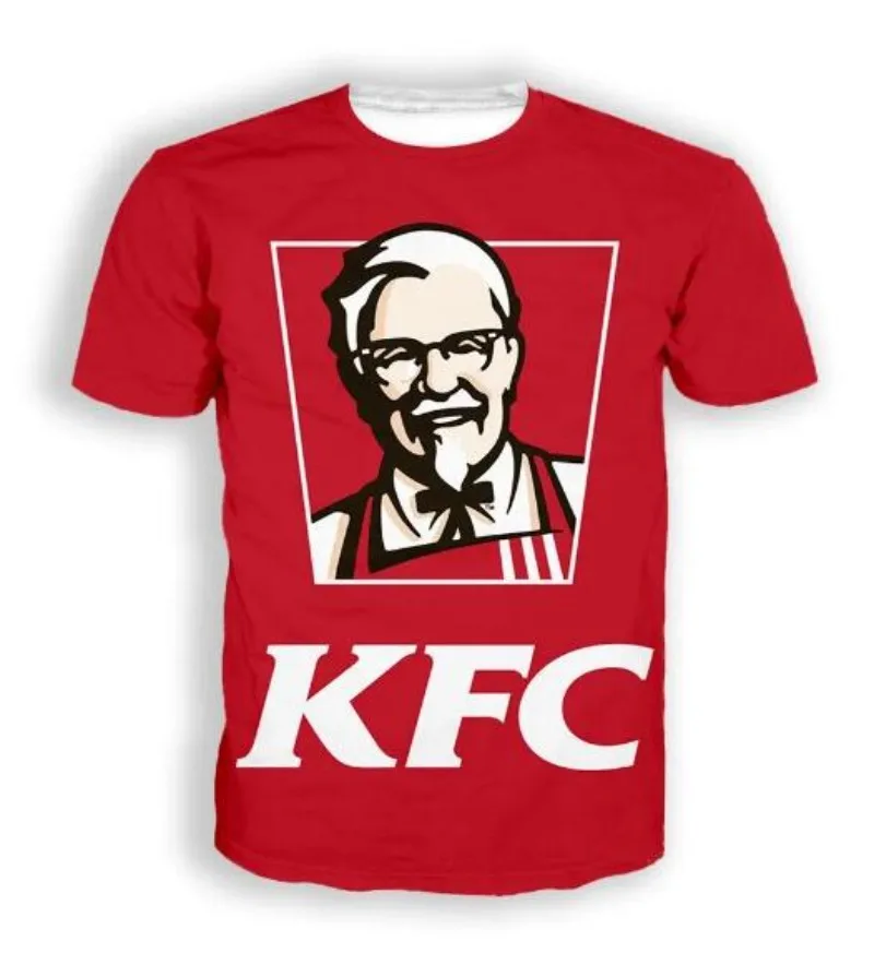 T-shirt rouge “KFC” - Colonel Sanders - Kf s dada fc c bb a d l - Tenue de festival