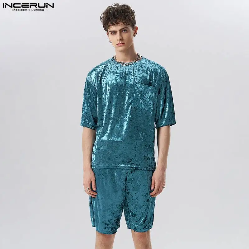 Ensemble T-shirt et Short en velours pour hommes - Kf sed f d cc b d a c c edl - Tenue de festival