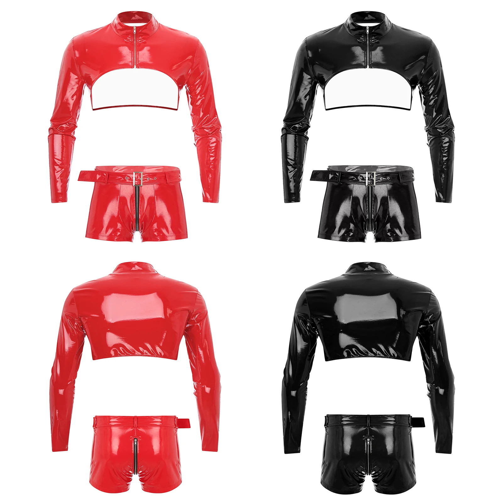 Ensemble en latex verni rouge pour homme - Kf s d b f ce ae d x.webp - Tenue de festival