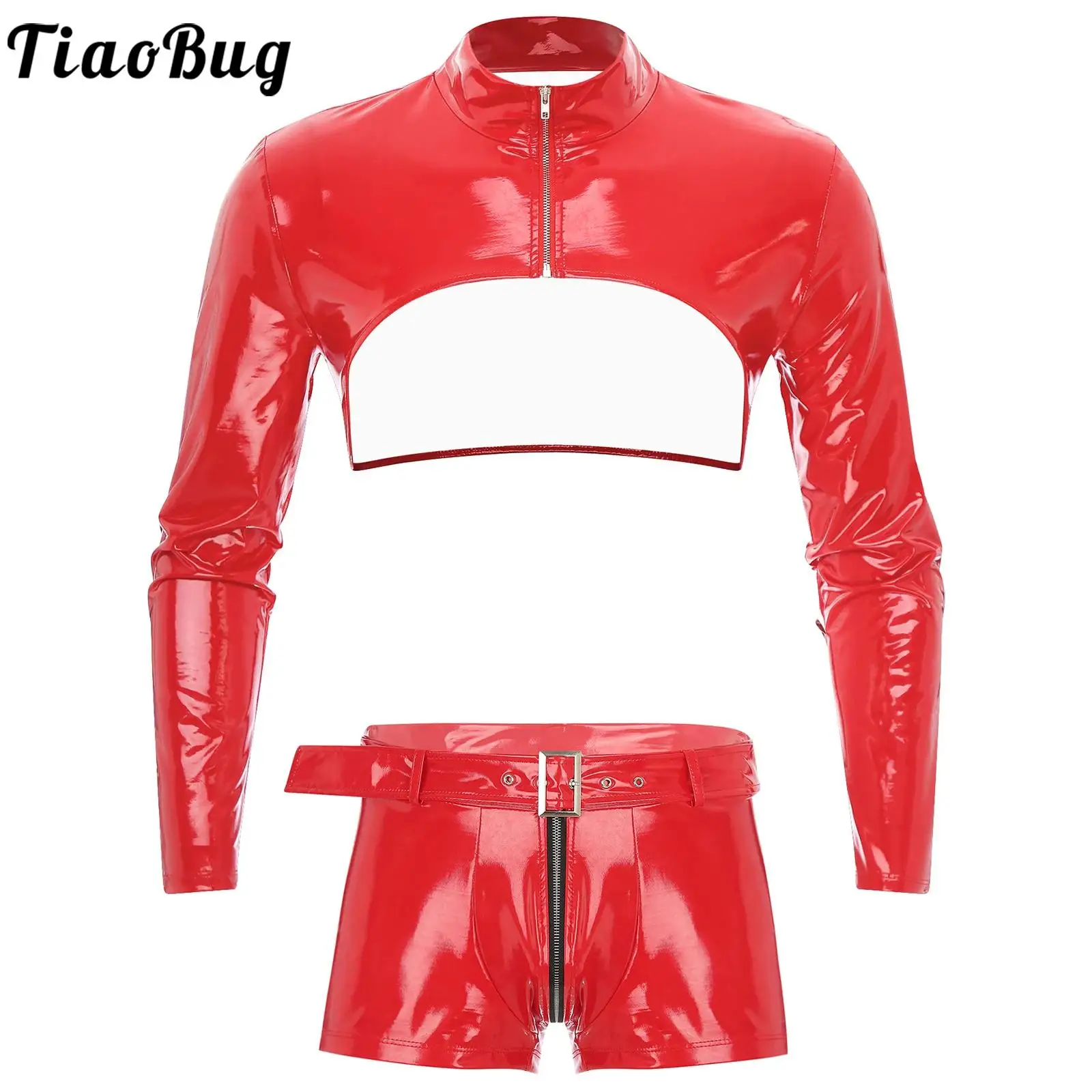 Ensemble en latex verni rouge pour homme - Kf sec a a a ed f c ff ecefer .webp - Tenue de festival