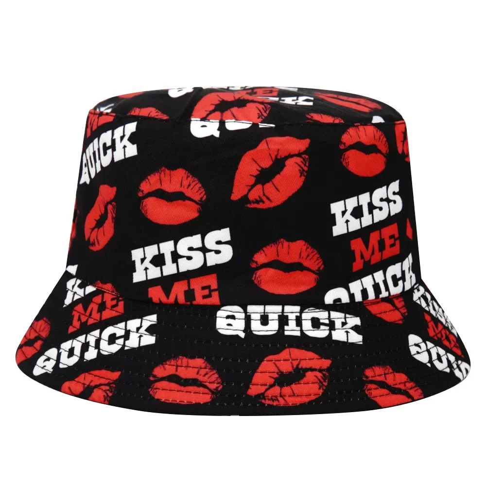 Bob “Kiss Me Quick” motif lèvres rouges - Kf s db a a c d a fa d - Tenue de festival