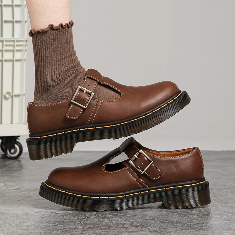 Chaussures Mary Jane en PU marron avec bride et boucle - Kf s d c b b d f b bdbo - Tenue de festival