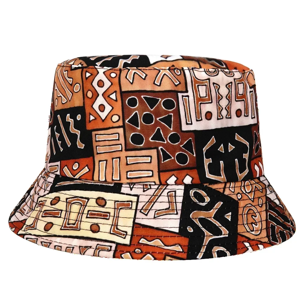 Bob motif ethnique africain géométrique marron - Kf saf f ab b a c bf n - Tenue de festival