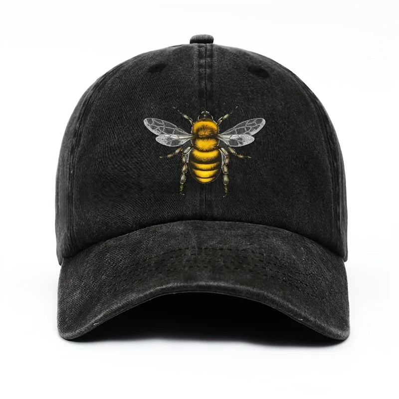 Casquette vintage brodée abeille - Noir - Kf sba f d ae f b e - Tenue de festival